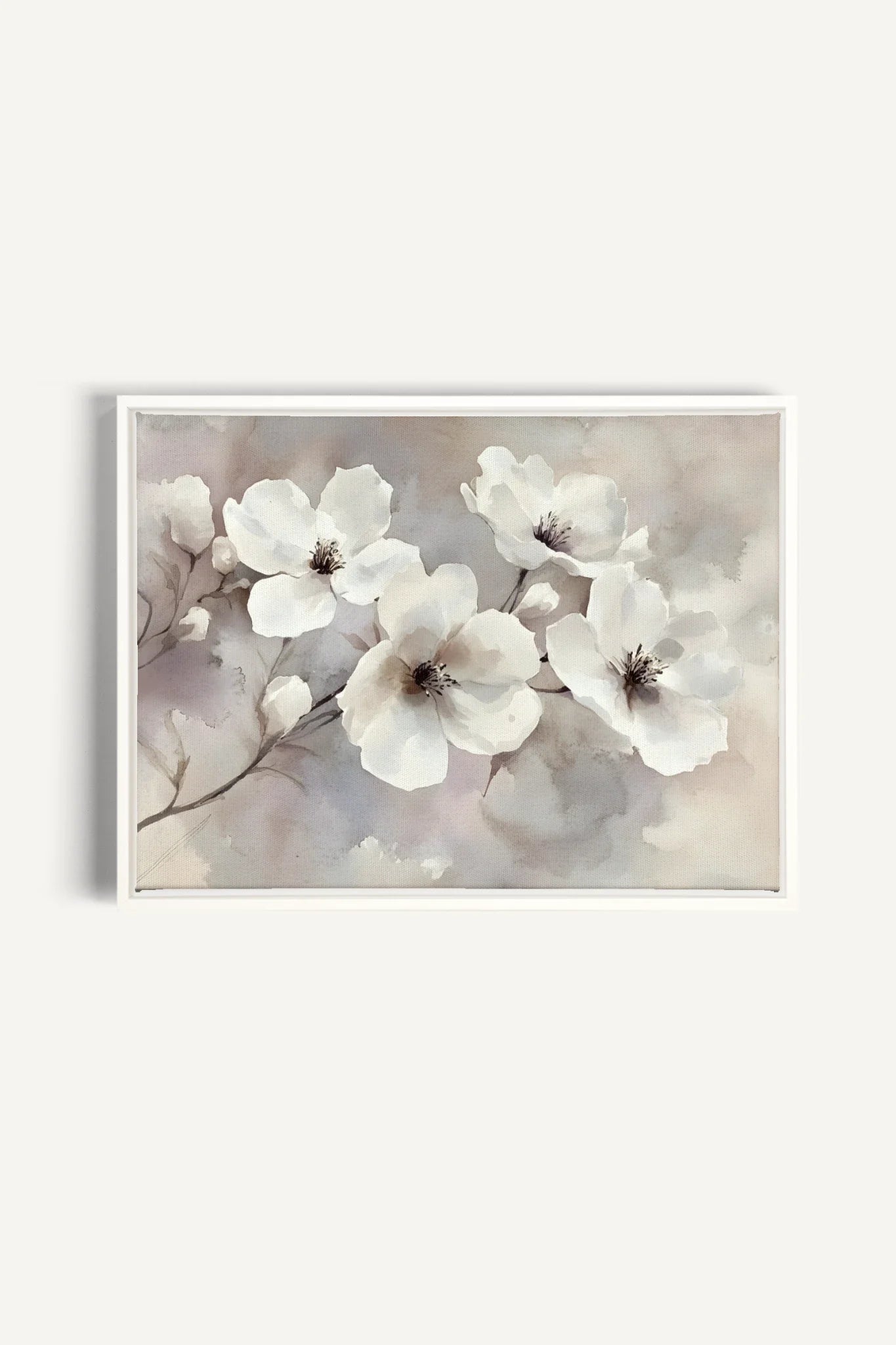 OLEKA CANVAS - CLOUDED Groom, Oeuvre sur toile étirée, encadré Blanc