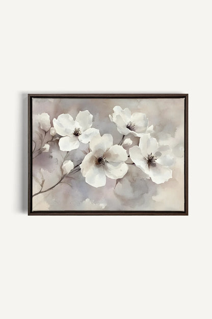 OLEKA CANVAS - CLOUDED Groom, Oeuvre sur toile étirée, encadré Brun Noyer