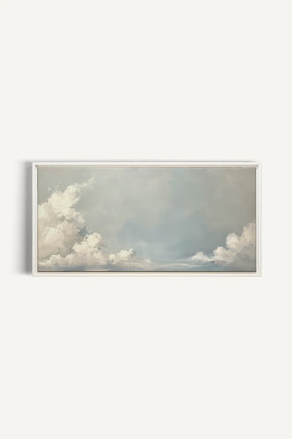 OLEKA CANVAS - CLOUDSCAPE, Oeuvre sur toile étirée, encadré Blanc