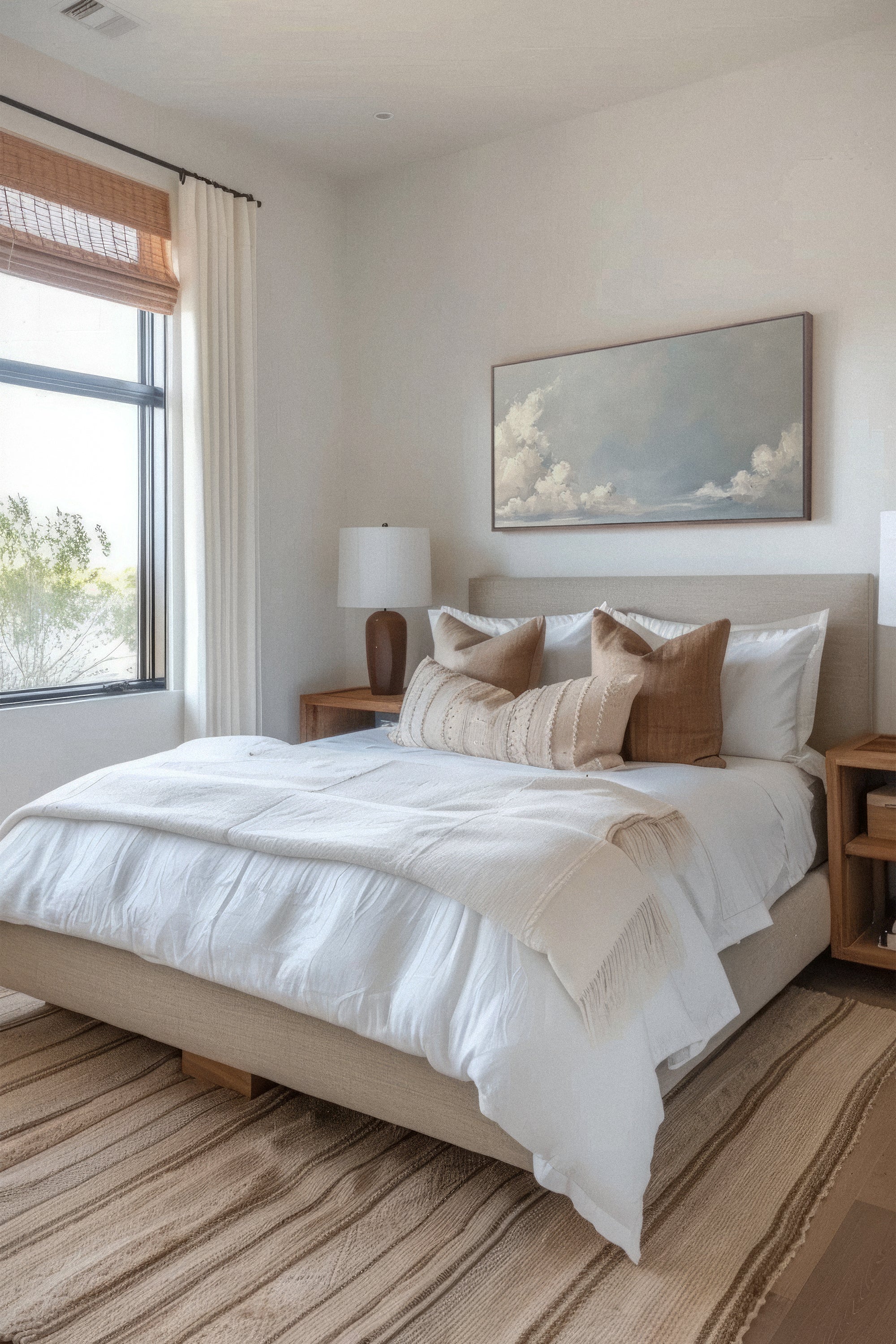 OLEKA CANVAS - CLOUDSCAPE, Oeuvre sur toile étirée, encadré Brun Chêne