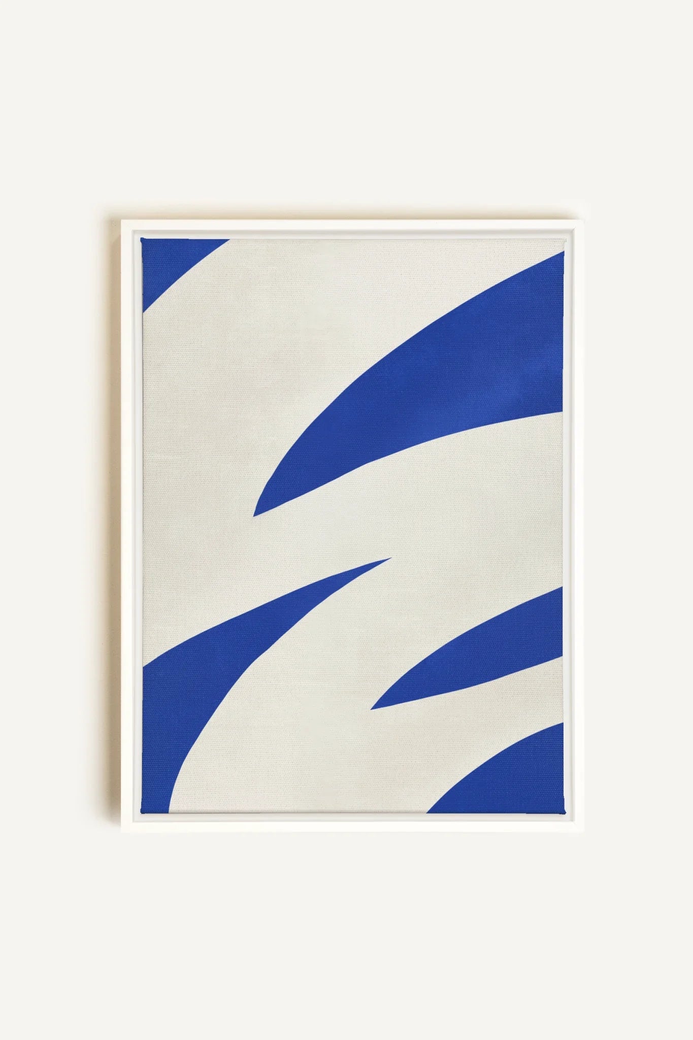 OLEKA CANVAS - COBALT FLOW, Oeuvre sur toile étirée, encadré Blanc