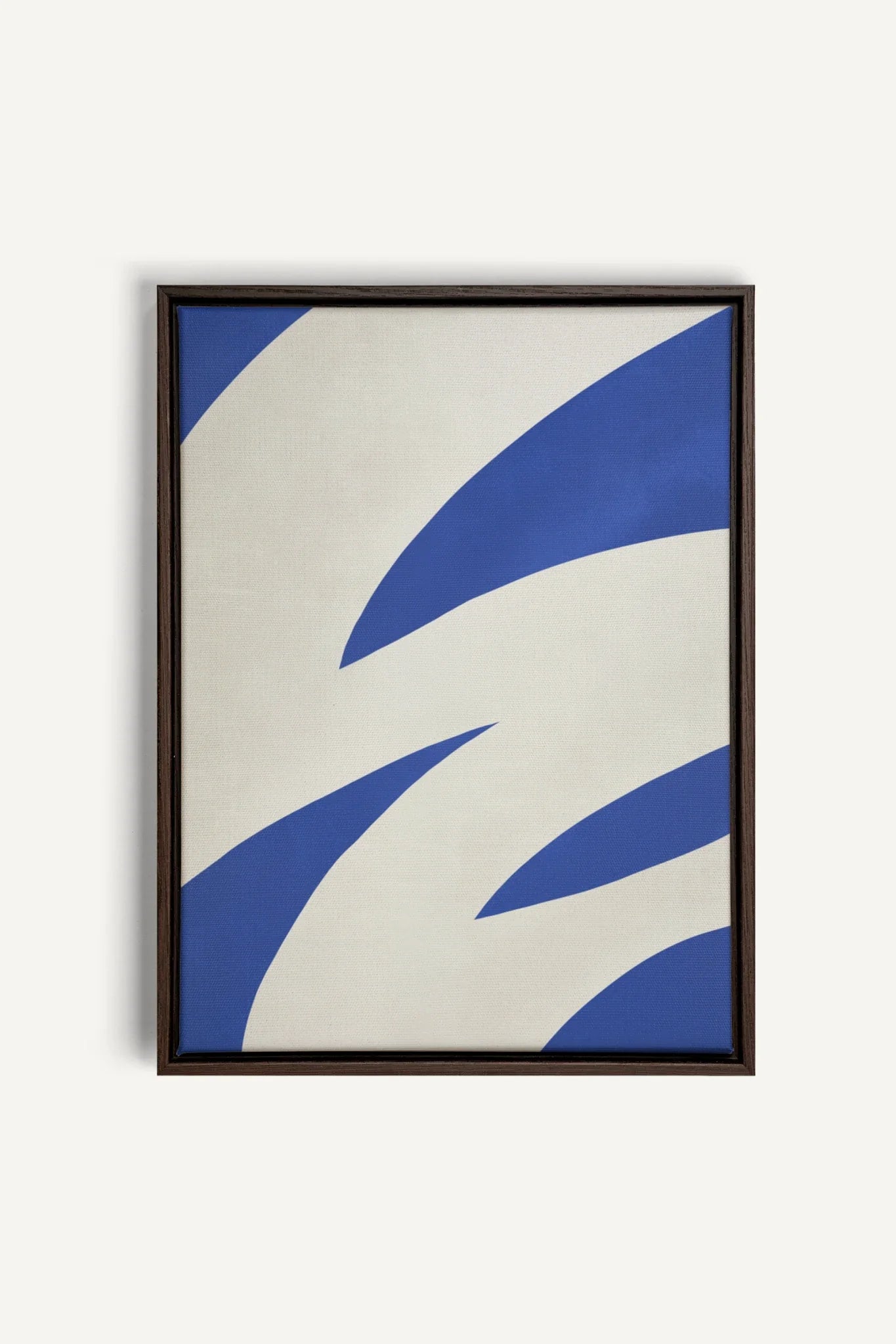 OLEKA CANVAS - COBALT FLOW, Oeuvre sur toile étirée, encadré Brun Noyer