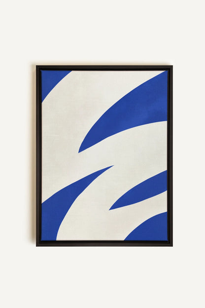 OLEKA CANVAS - COBALT FLOW, Oeuvre sur toile étirée, encadré Noir