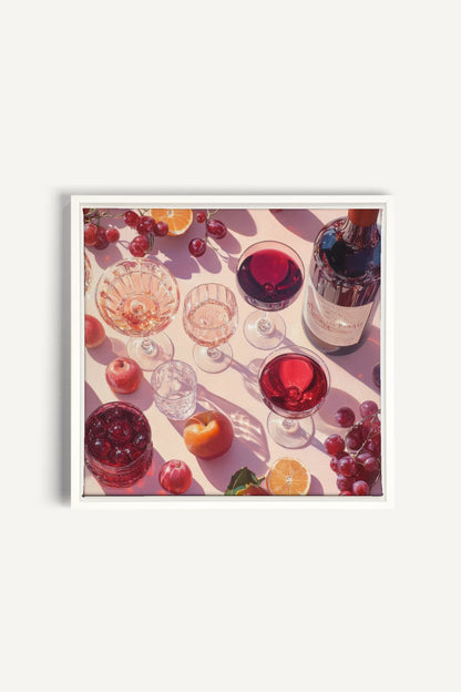 OLEKA CANVAS - COCKTAIL DE SAISON, Oeuvre sur toile étirée, encadré Blanc
