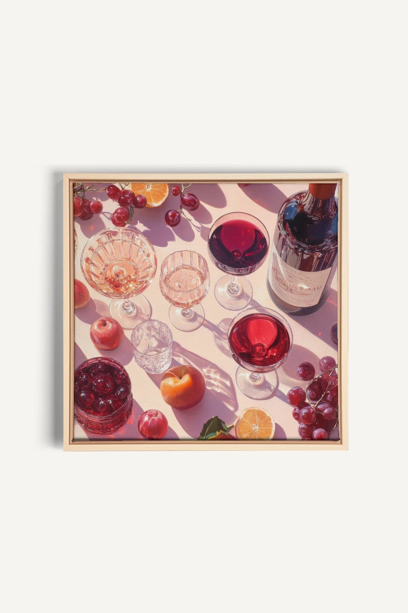 OLEKA CANVAS - COCKTAIL DE SAISON, Oeuvre sur toile étirée, encadré Naturel Clair