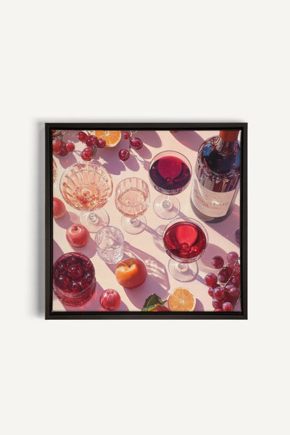 OLEKA CANVAS - COCKTAIL DE SAISON, Oeuvre sur toile étirée, encadré Noir