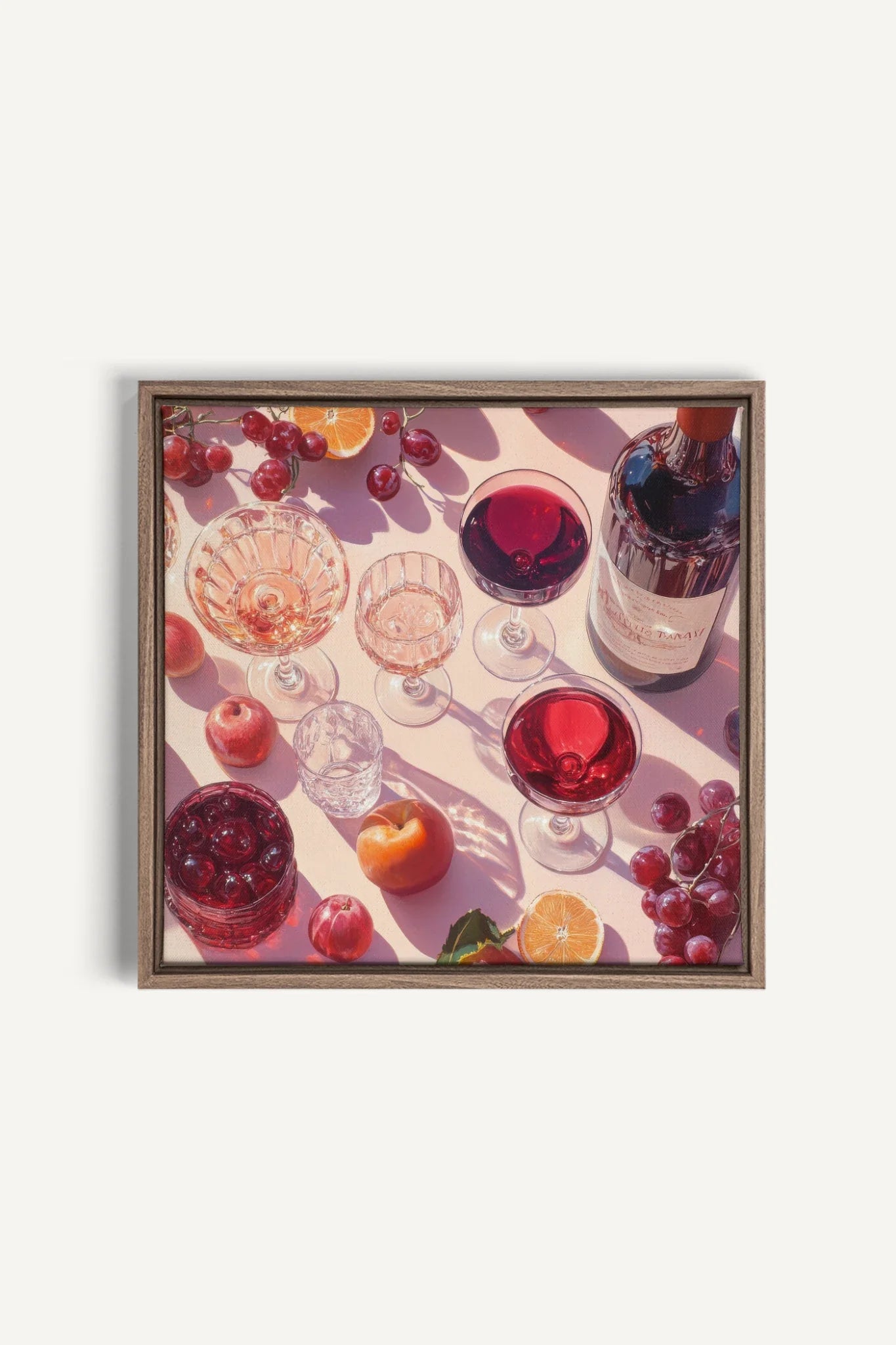 OLEKA CANVAS - COCKTAIL DE SAISON, Oeuvre sur toile étirée, encadré Brun Chêne