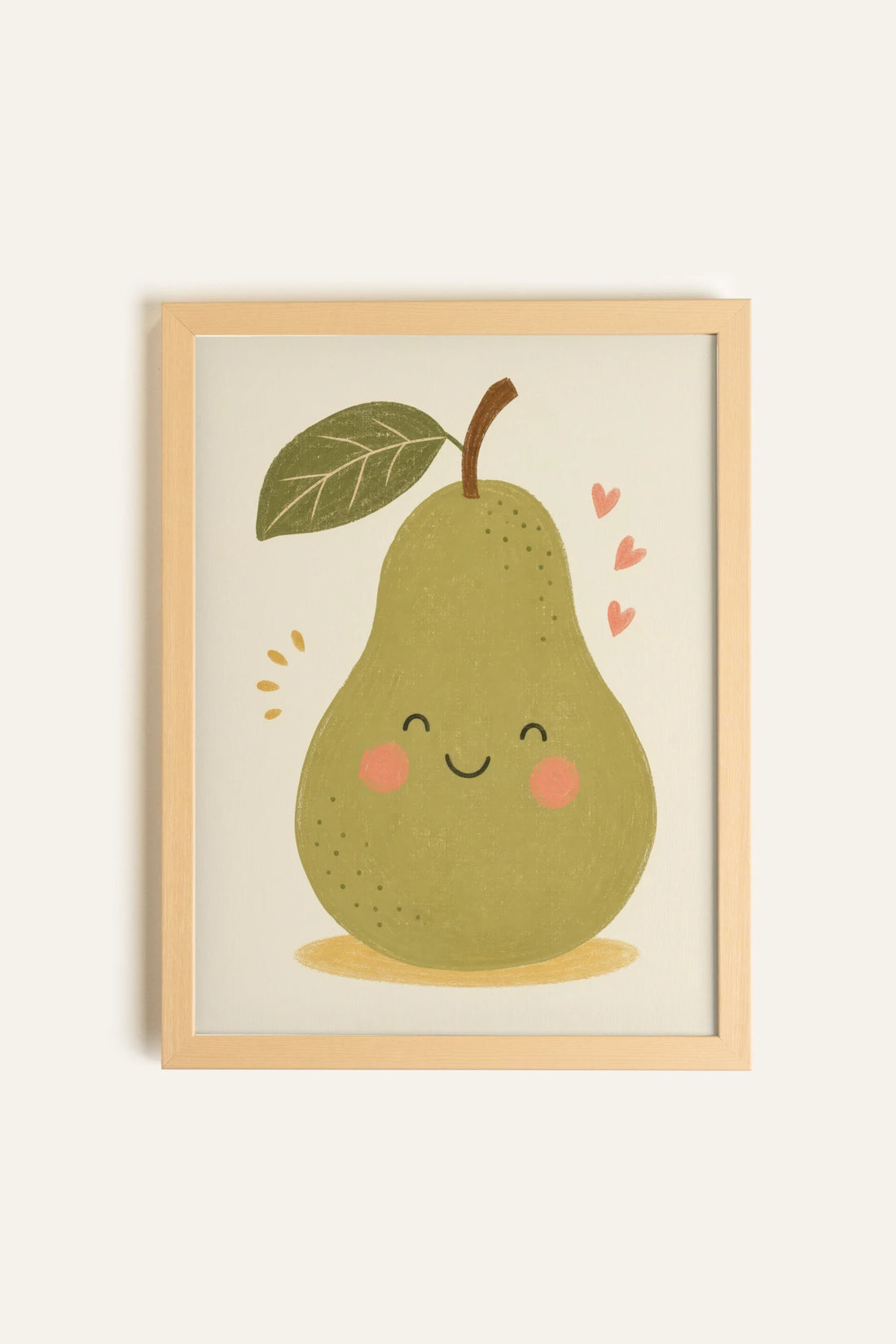 COEUR DE POIRE, Oeuvre sur toile rigide, encadré Naturel Clair