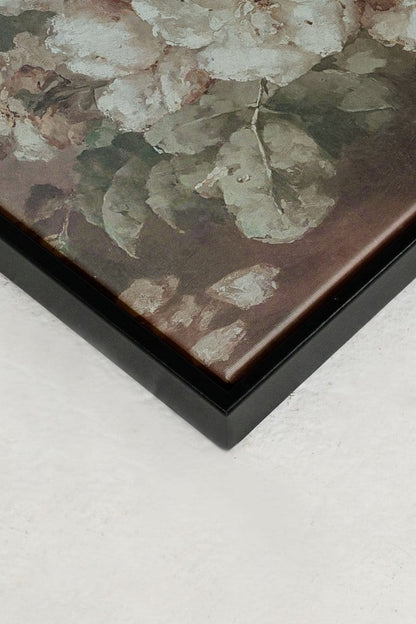 OLEKA CANVAS - WHITE PEONY, Oeuvre sur toile étirée, encadré Noir