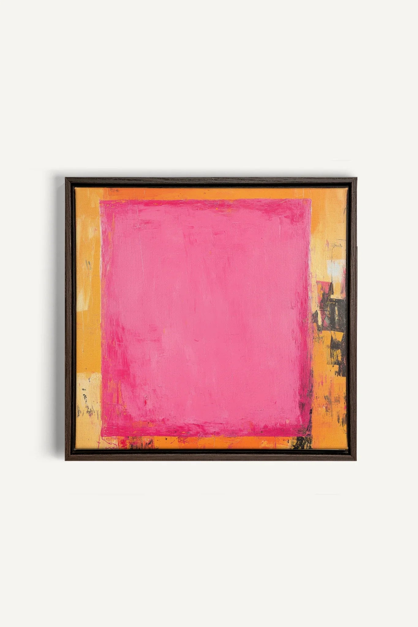 OLEKA CANVAS - COLOR BLAZE, Oeuvre sur toile étirée, encadré Brun Noyer