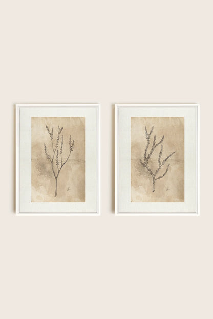 OLEKA CANVAS - COMBINAISON JADE WILSON, 2 Oeuvres sur toile étirée, encadré Blanc