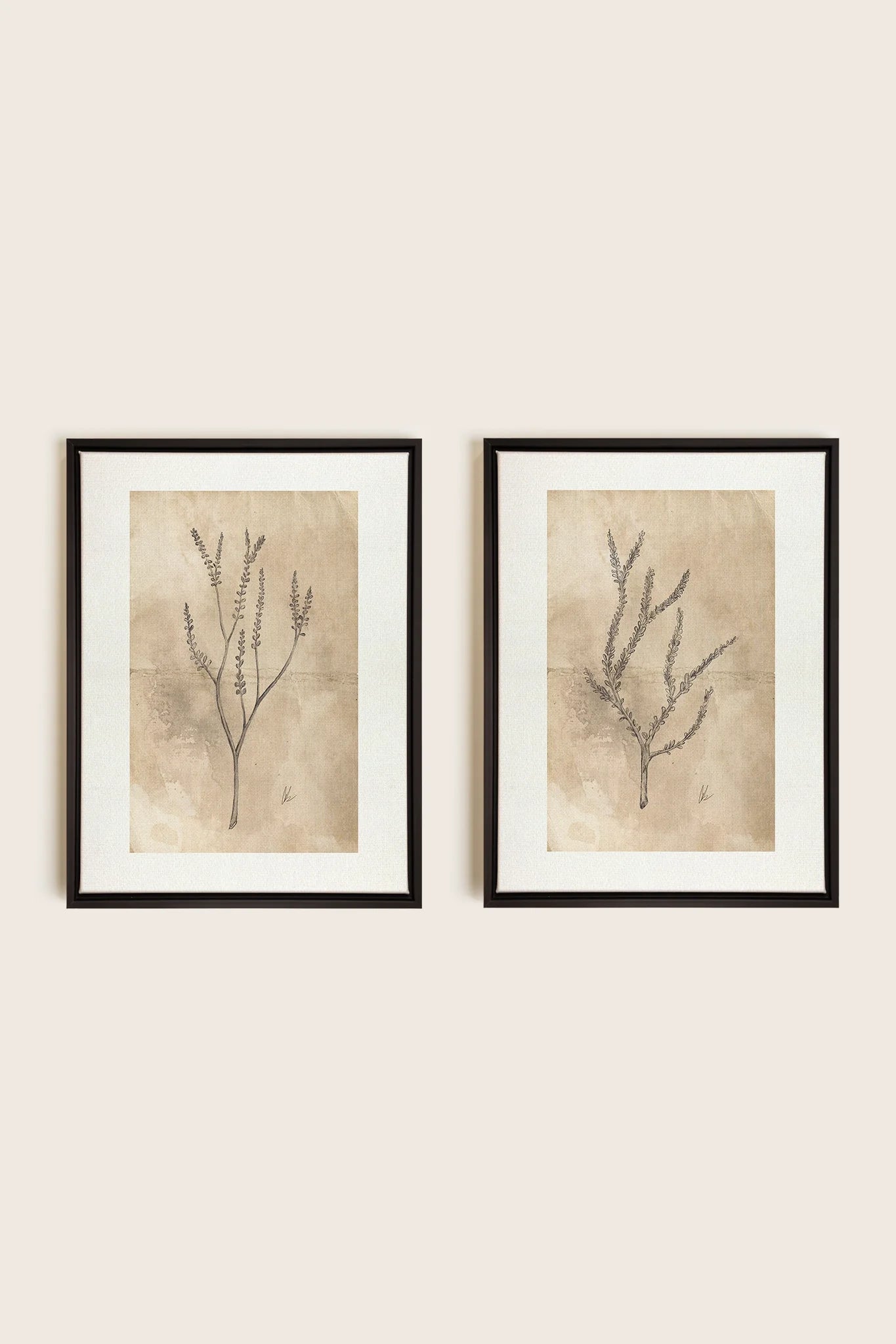 OLEKA CANVAS - COMBINAISON JADE WILSON, 2 Oeuvres sur toile étirée, encadré Noir