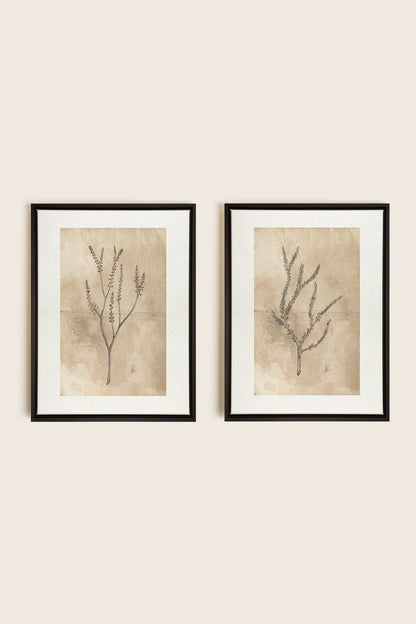 OLEKA CANVAS - COMBINAISON JADE WILSON, 2 Oeuvres sur toile étirée, encadré Noir