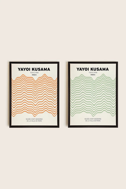 OLEKA CANVAS - COMBINAISON YAYOI, 2 Oeuvres sur toile étirée, encadré Noir