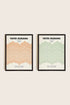 OLEKA CANVAS - COMBINAISON YAYOI, 2 Oeuvres sur toile étirée, encadré Noir