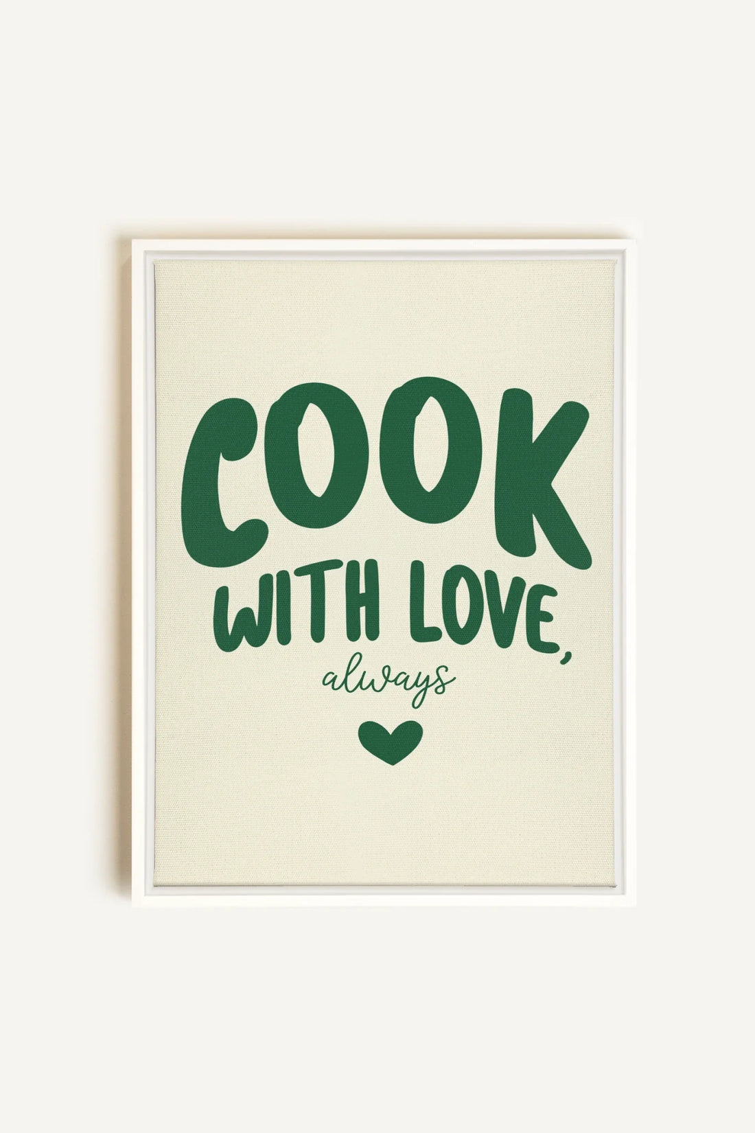 OLEKA CANVAS - COOK WITH LOVE, Oeuvre sur toile étirée, encadré Blanc