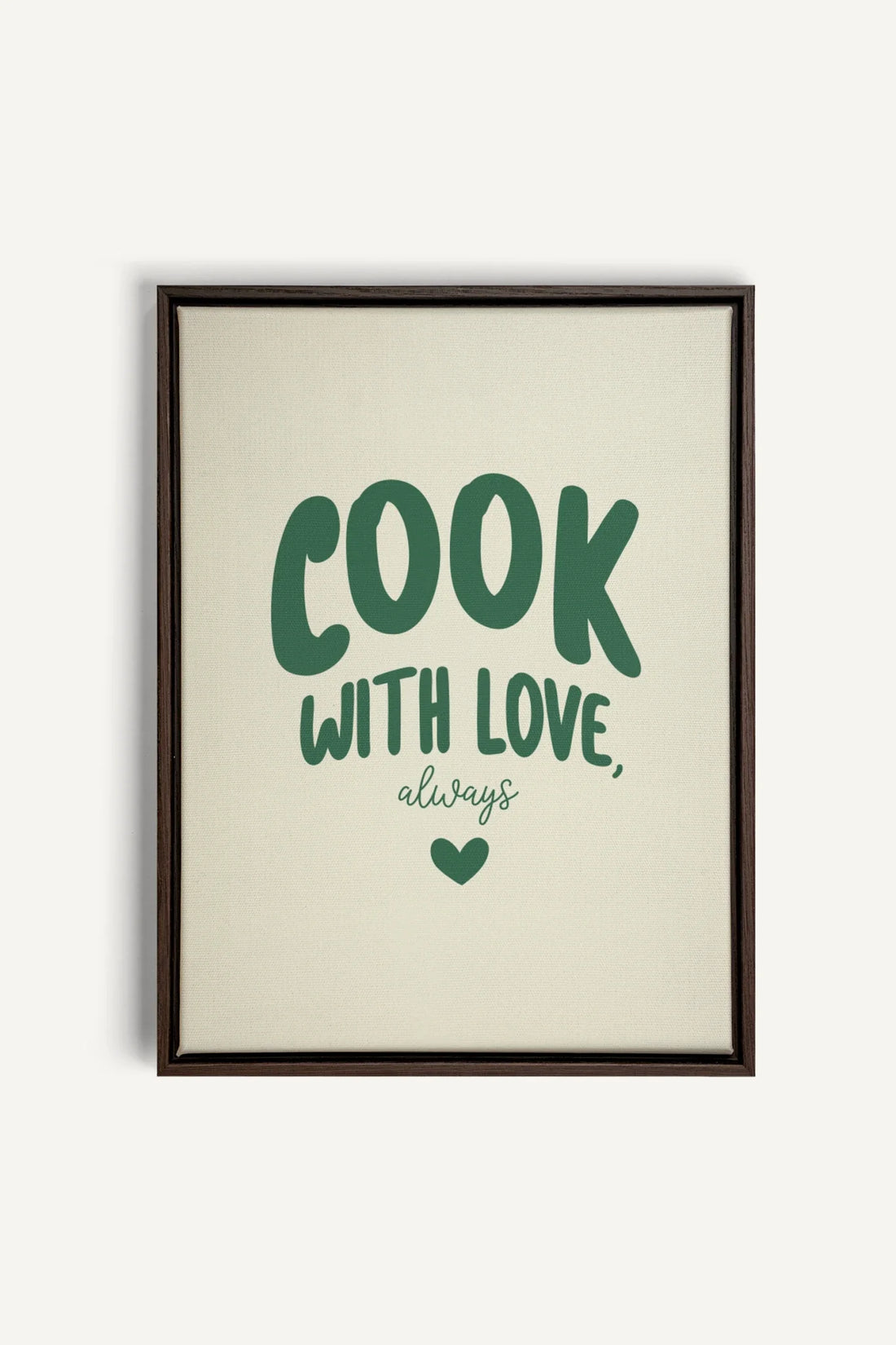 OLEKA CANVAS - COOK WITH LOVE, Oeuvre sur toile étirée, encadré Brun Noyer