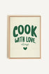 OLEKA CANVAS - COOK WITH LOVE, Oeuvre sur toile étirée, encadré Naturel Clair
