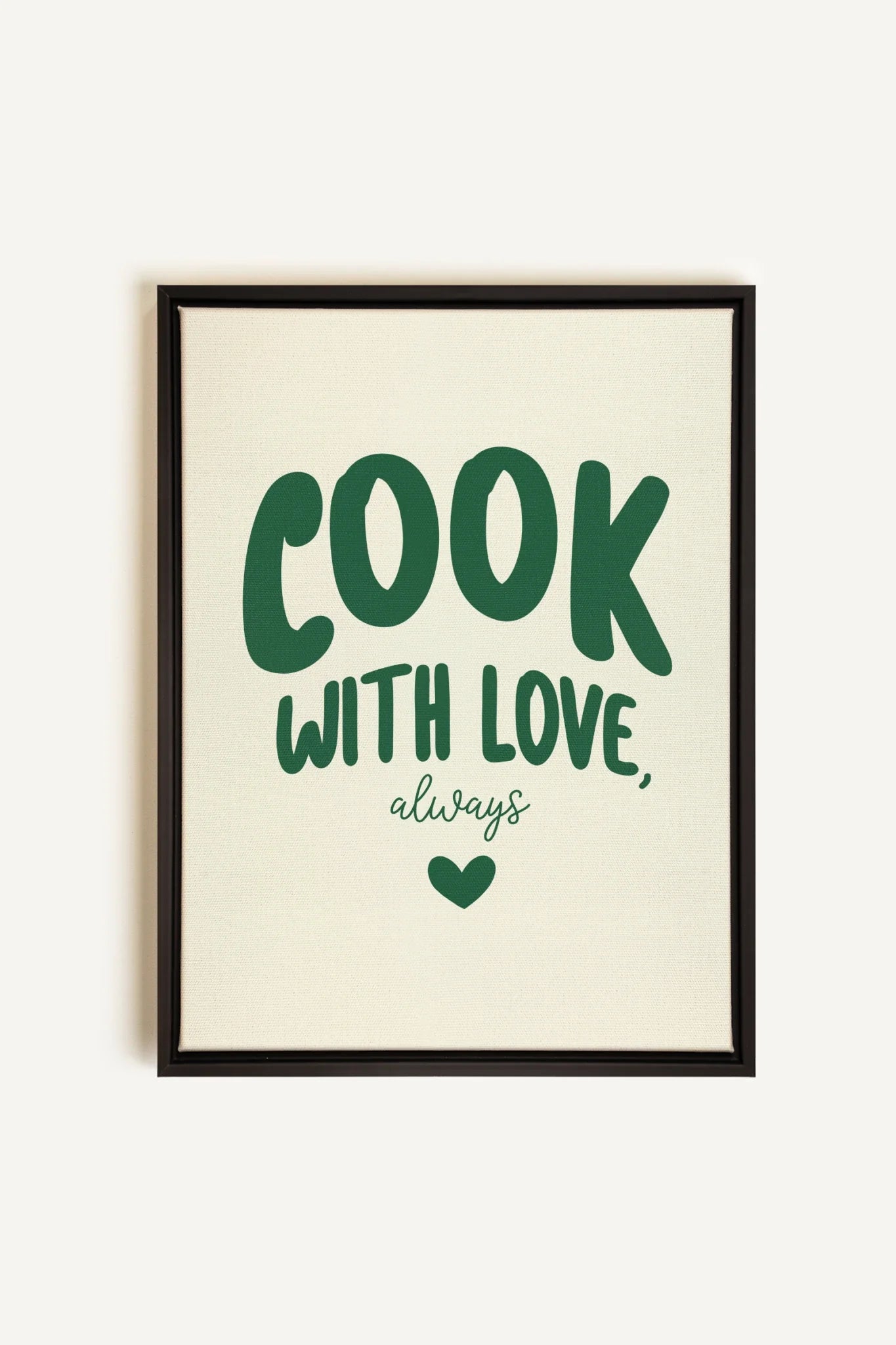 OLEKA CANVAS - COOK WITH LOVE, Oeuvre sur toile étirée, encadré Noir