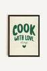 OLEKA CANVAS - COOK WITH LOVE, Oeuvre sur toile étirée, encadré Noir