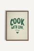OLEKA CANVAS - COOK WITH LOVE, Oeuvre sur toile étirée, encadré Brun Chêne