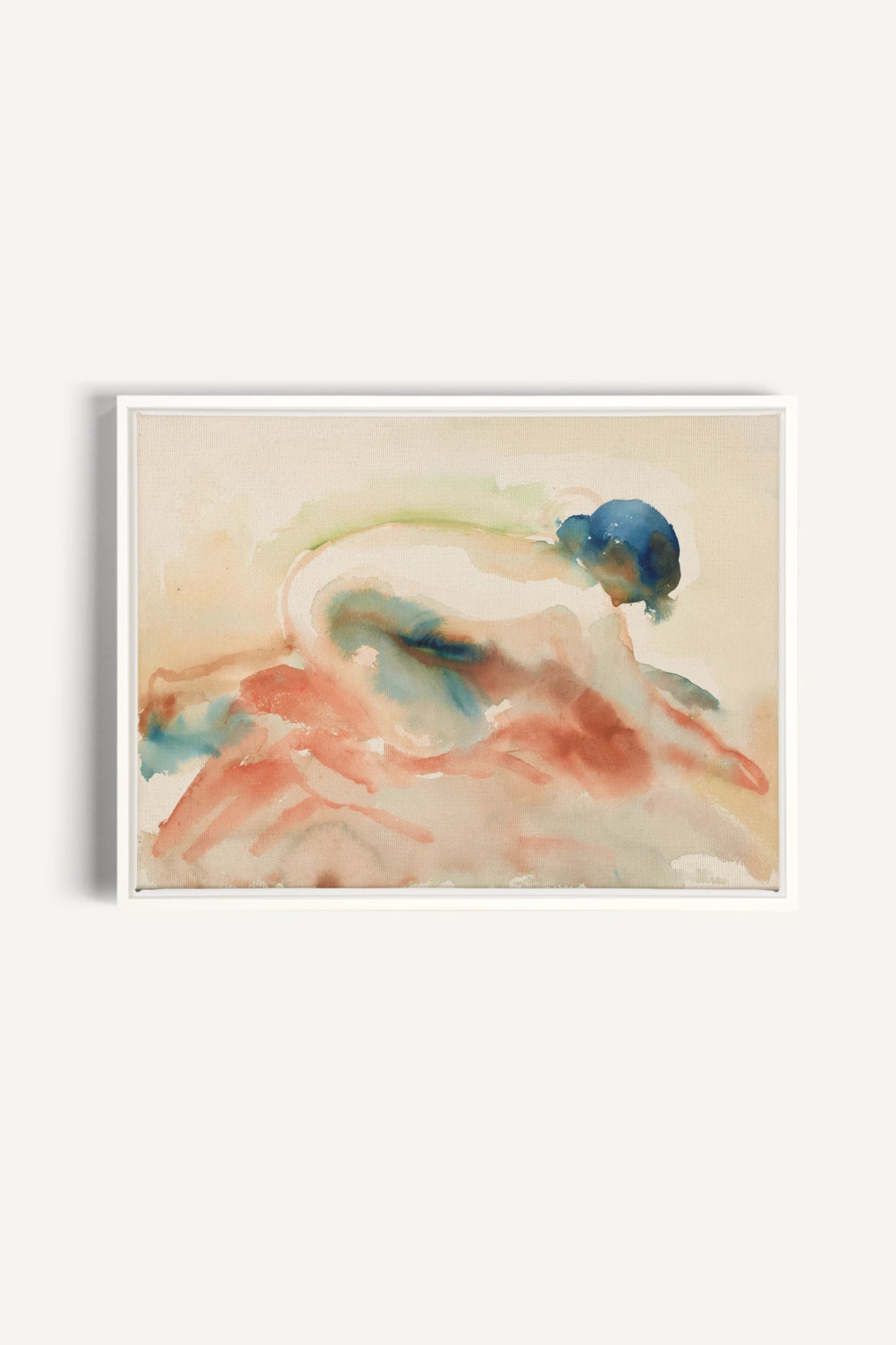 CORAL DRIFT, Work on stretched canvas, framed White