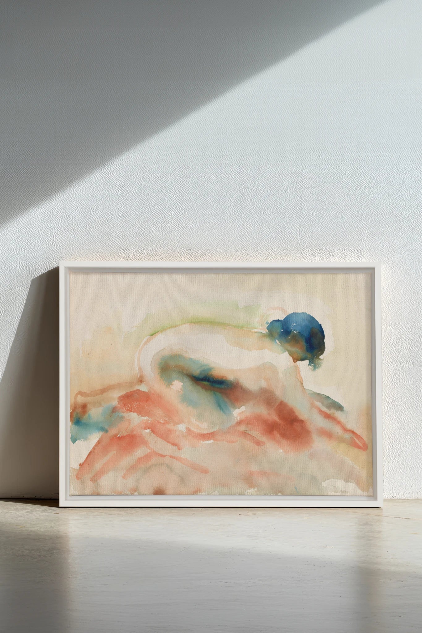 CORAL DRIFT, Work on stretched canvas, framed White