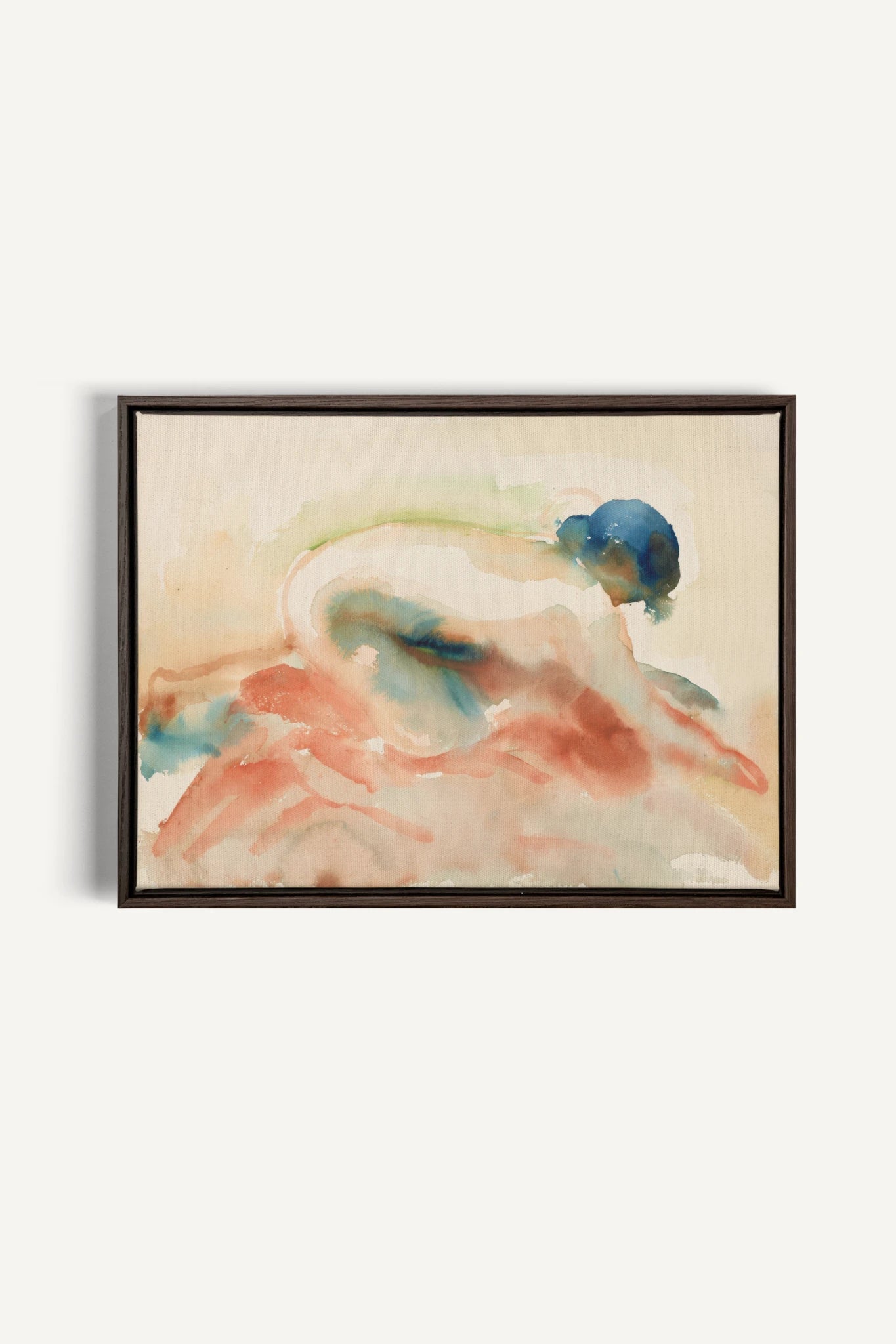 CORAL DRIFT, Work on stretched canvas, framed Walnut Brown