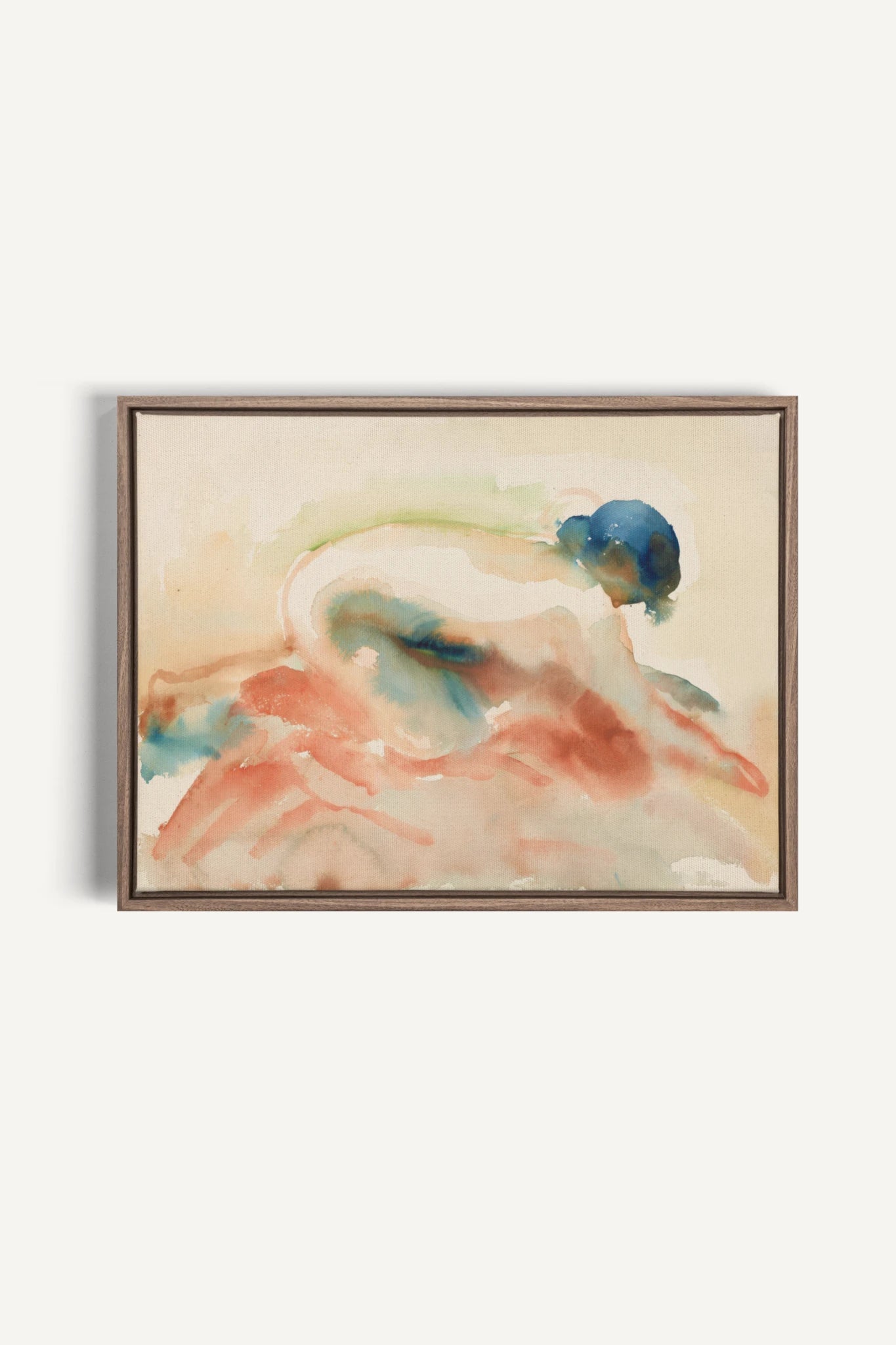 CORAL DRIFT, Work on stretched canvas, framed Oak Brown