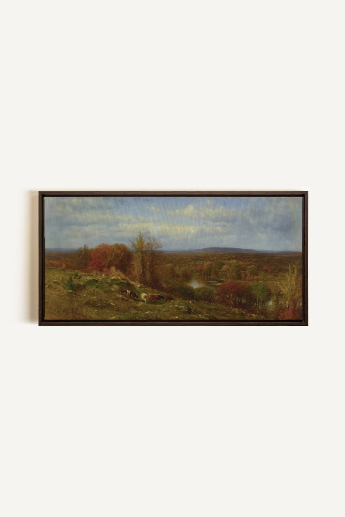 COUNTRYSIDE GLOW, Artwork on stretched canvas, framed in Walnut Brown
