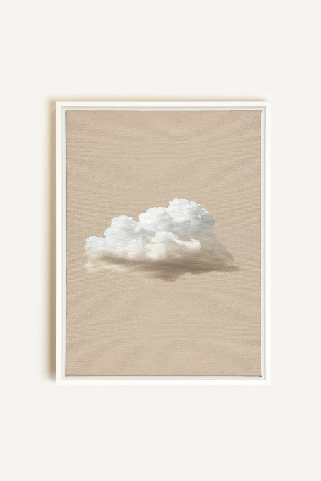 OLEKA CANVAS - CREAM CLOUD, Oeuvre sur toile étirée, encadré Blanc