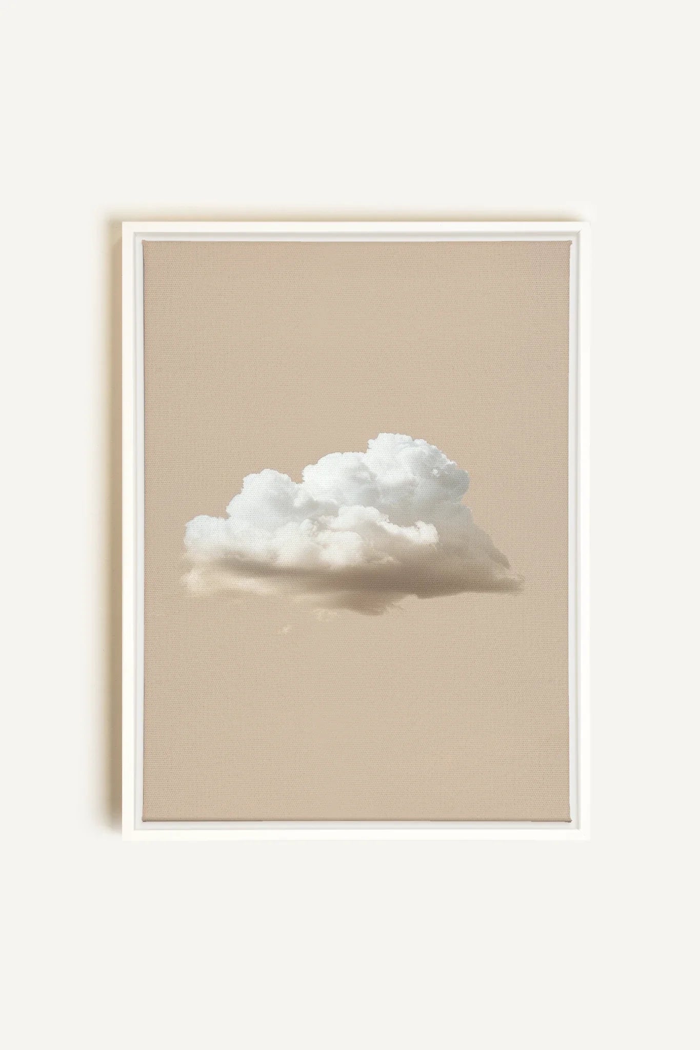 OLEKA CANVAS - CREAM CLOUD, Oeuvre sur toile étirée, encadré Blanc
