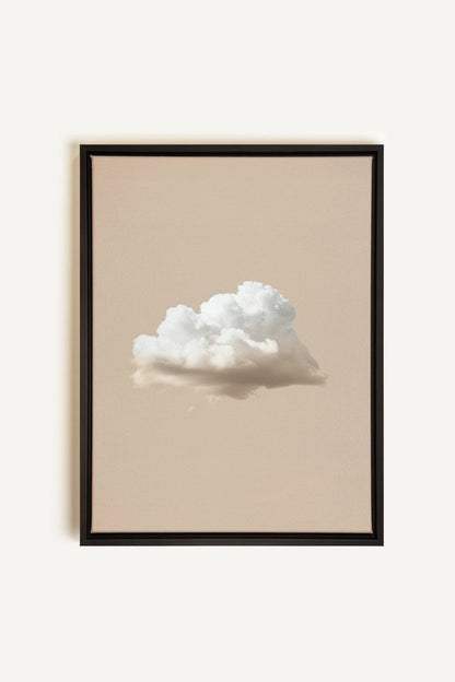 OLEKA CANVAS - CREAM CLOUD, Oeuvre sur toile étirée, encadré Noir