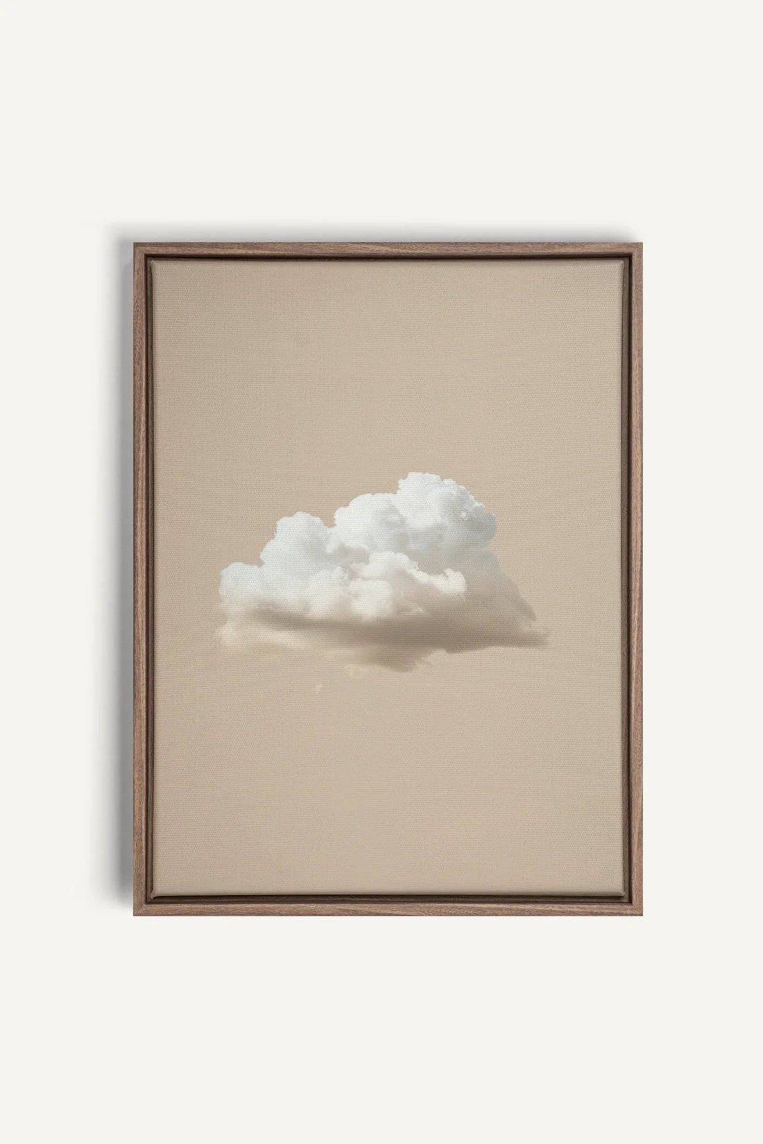 OLEKA CANVAS - CREAM CLOUD, Oeuvre sur toile étirée, encadré Brun Chêne