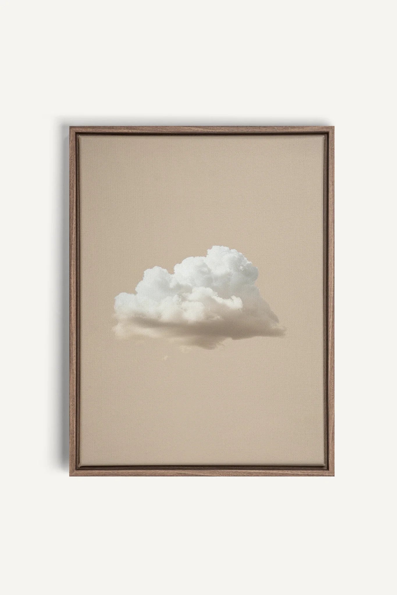 OLEKA CANVAS - CREAM CLOUD, Oeuvre sur toile étirée, encadré Brun Chêne