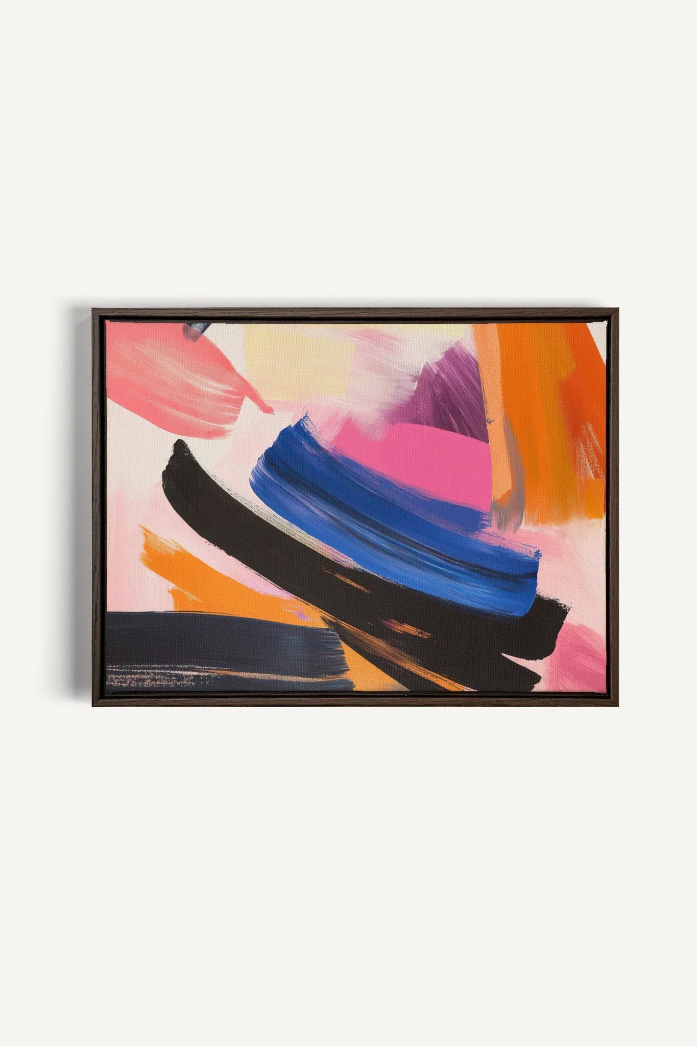 OLEKA CANVAS - CREATIVE PULSE, Oeuvre sur toile étirée, encadré Brun Noyer