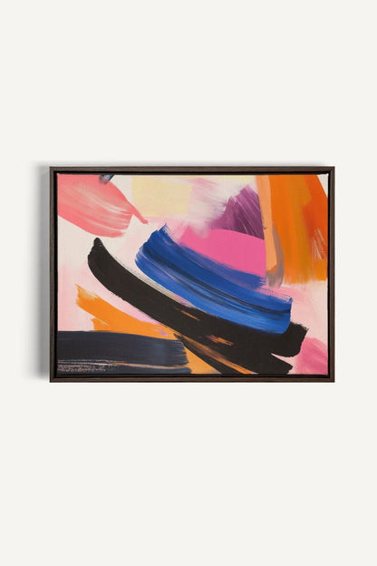 OLEKA CANVAS - CREATIVE PULSE, Oeuvre sur toile étirée, encadré Brun Noyer