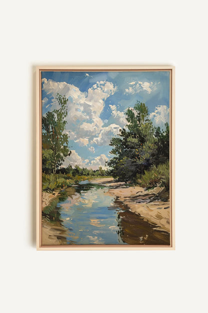 OLEKA CANVAS - CREEK MIRAGE, Oeuvre sur toile étirée, encadré Naturel Clair