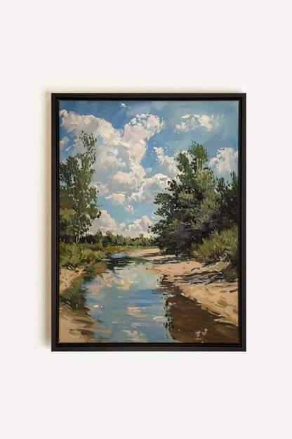 OLEKA CANVAS - CREEK MIRAGE, Oeuvre sur toile étirée, encadré Noir