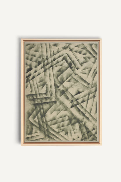 CROSSED LINES, Work on stretched canvas, framed Naturel Clair
