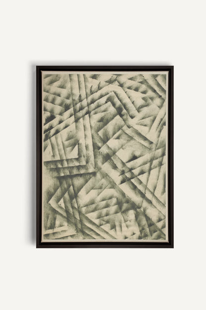 CROSSED LINES, Work on stretched canvas, framed Black