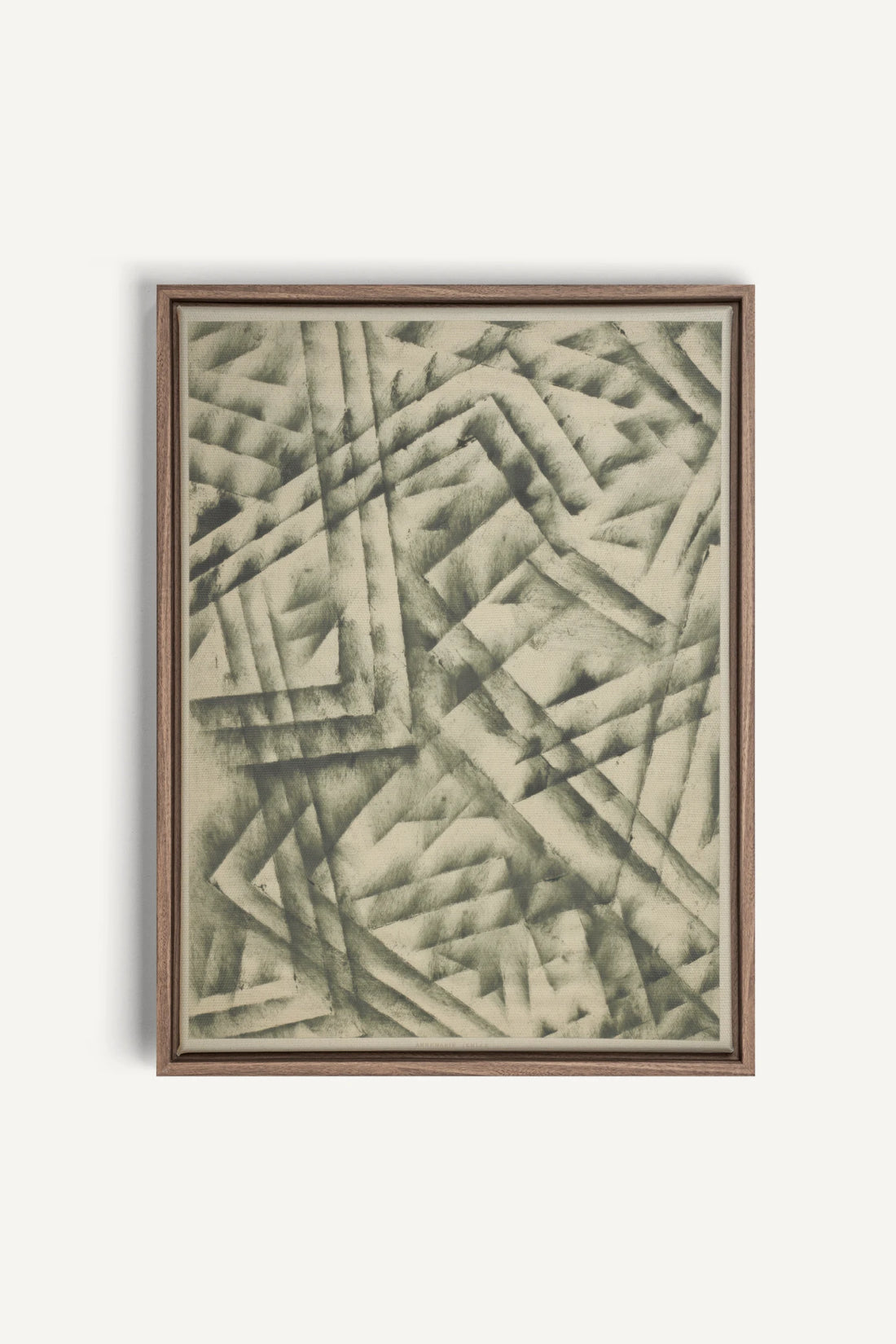 CROSSED LINES, Oeuvre sur toile étirée, encadré Brun Chêne