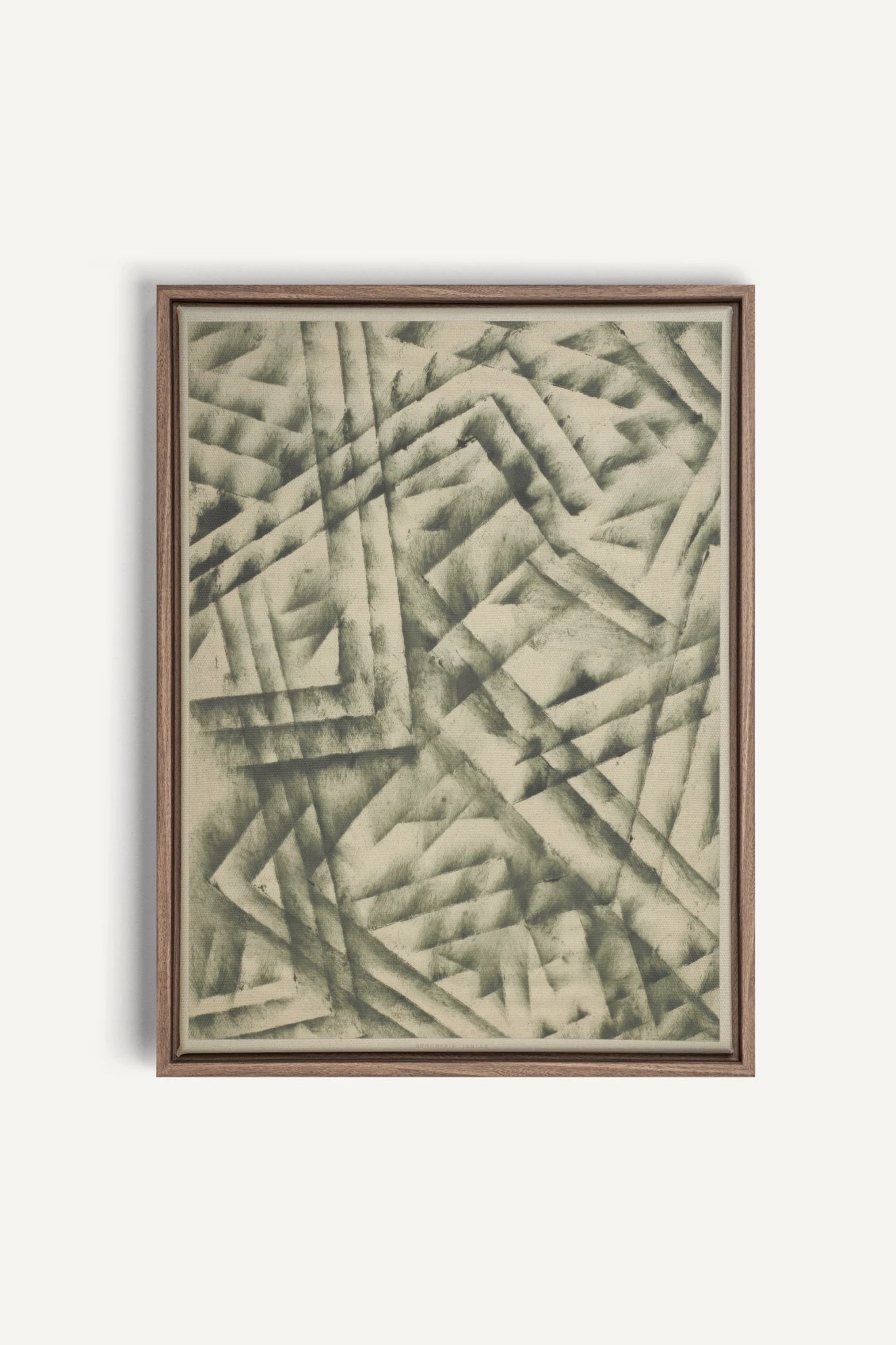 CROSSED LINES, Oeuvre sur toile étirée, encadré Brun Chêne