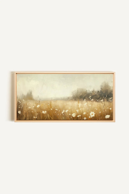 OLEKA CANVAS - Daisy Breeze, Oeuvre sur toile étirée, encadré Naturel Clair