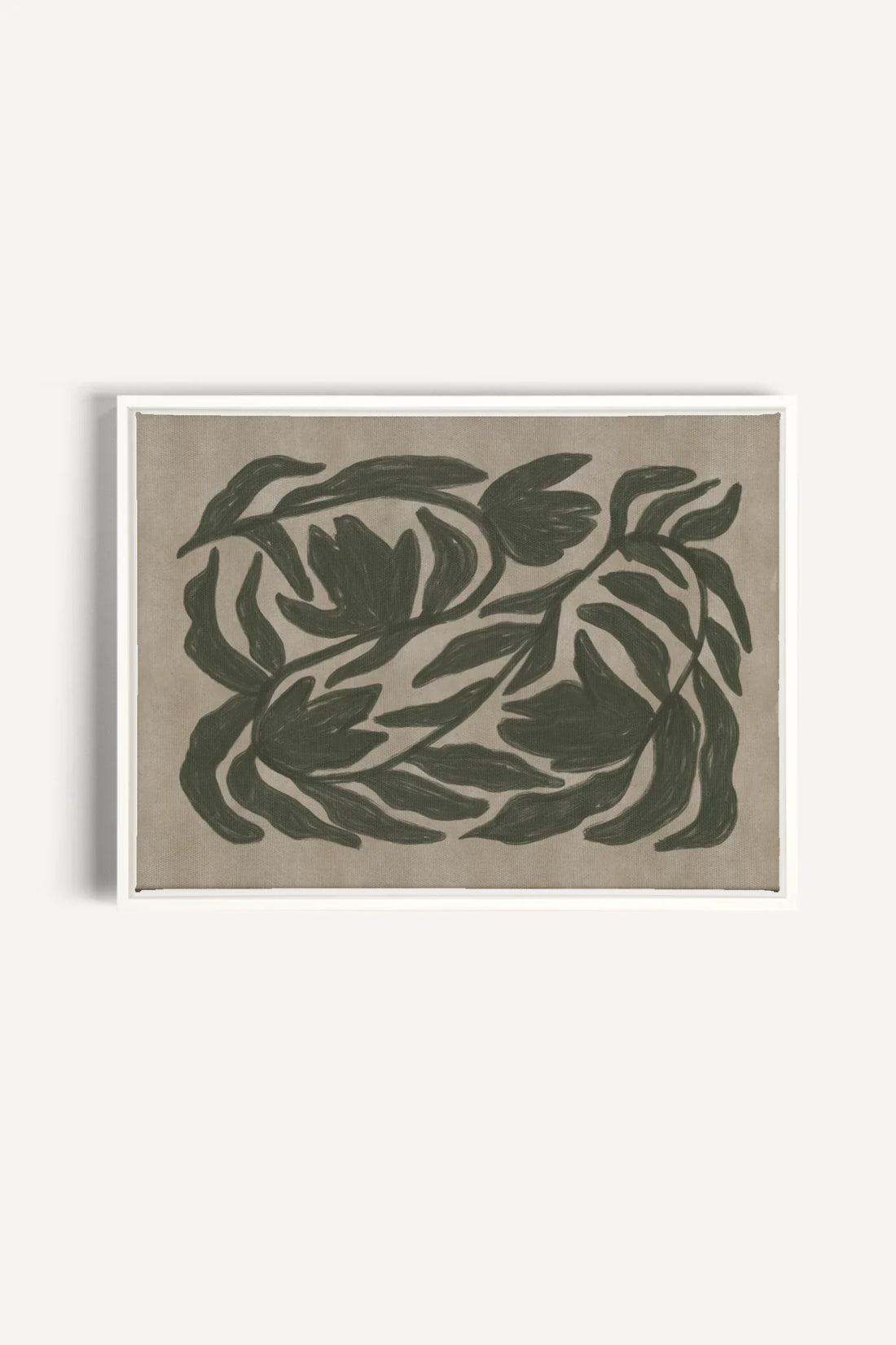 OLEKA CANVAS - DANSE VÉGÉTALE, Oeuvre sur toile étirée, encadré Blanc