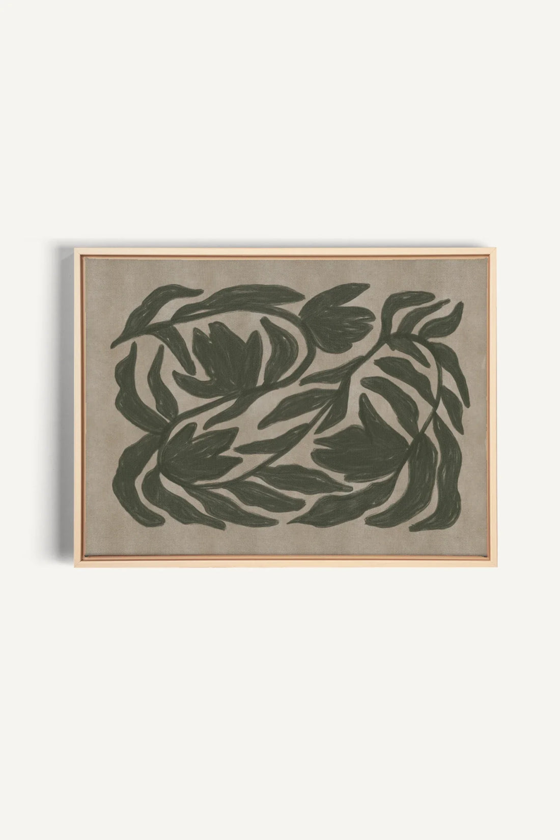 OLEKA CANVAS - DANSE VÉGÉTALE, Oeuvre sur toile étirée, encadré Naturel Clair