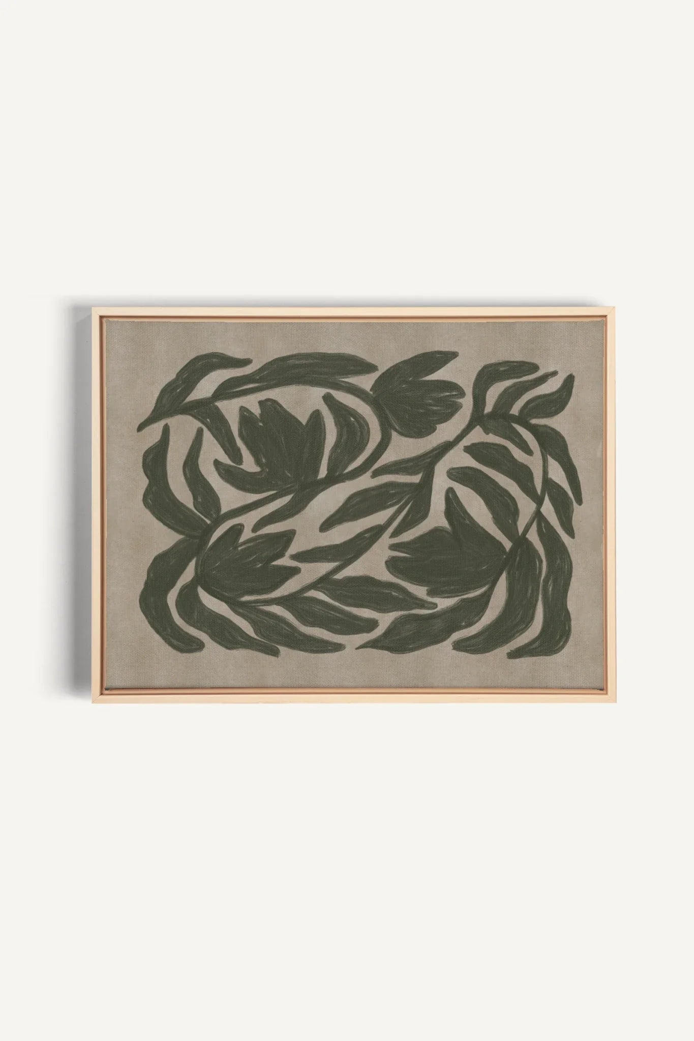 OLEKA CANVAS - DANSE VÉGÉTALE, Oeuvre sur toile étirée, encadré Naturel Clair