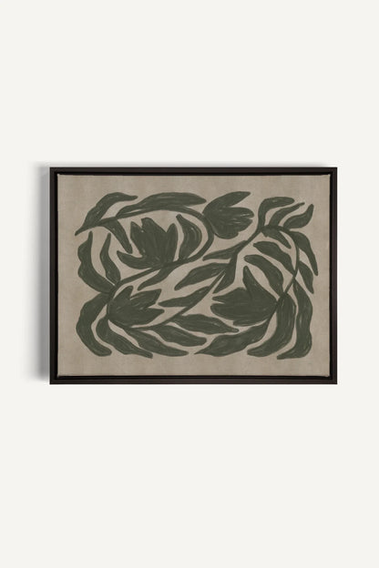 OLEKA CANVAS - DANSE VÉGÉTALE, Oeuvre sur toile étirée, encadré Noir