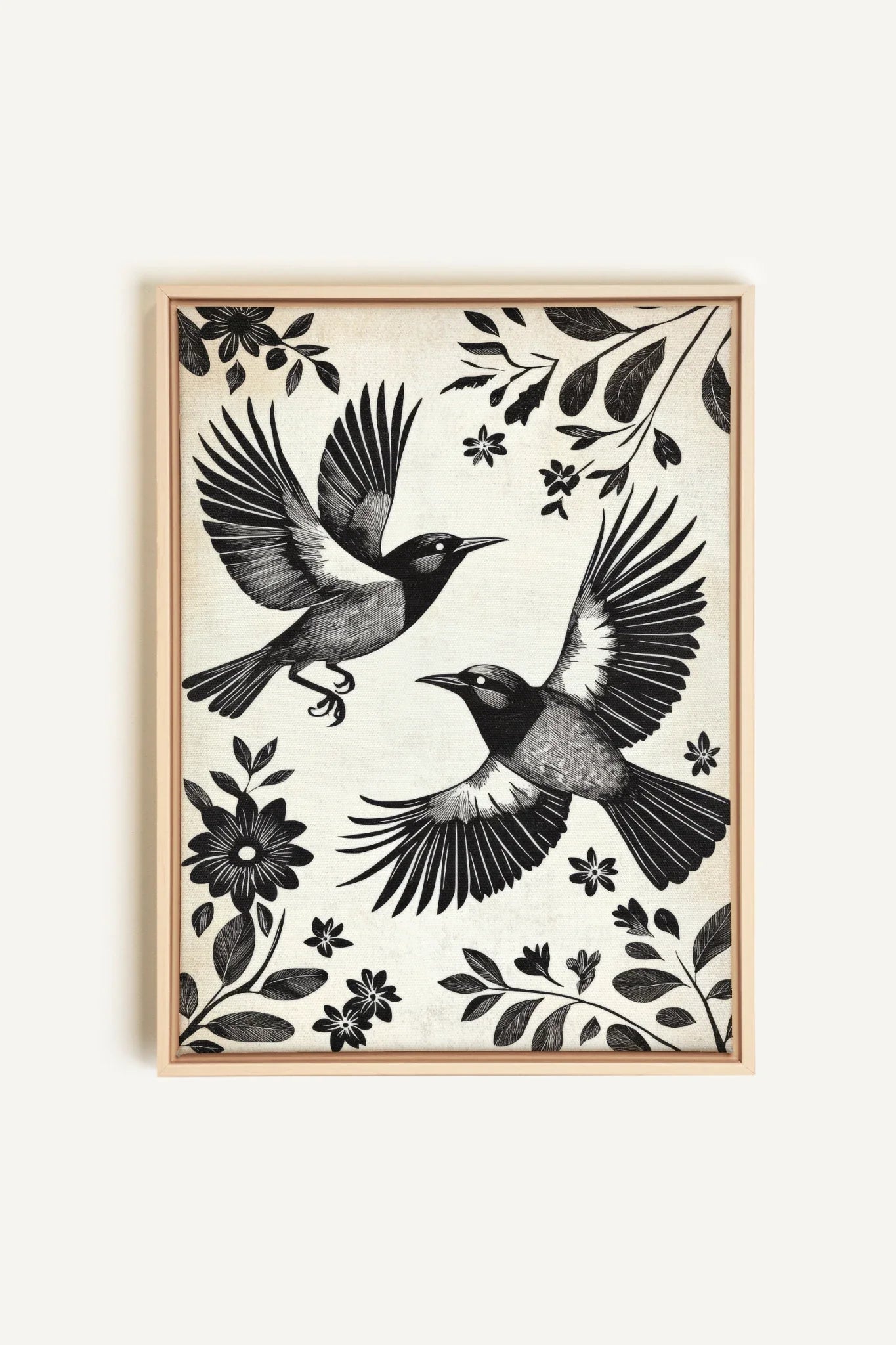 OLEKA CANVAS - DARK WINGS, Oeuvre sur toile étirée, encadré Naturel Clair