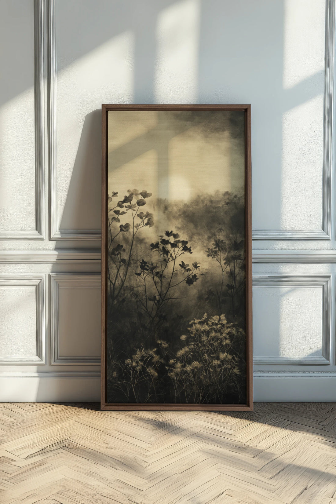 DAWN AWAKENS, Oeuvre sur toile étirée, encadré Brun Chêne